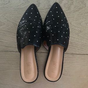 Studded Mules - Black - Size 7.5 - worn a few times